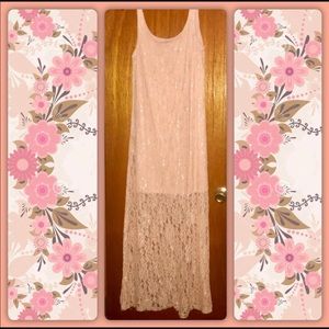 Soft Pink Lace Slip Dress - Size Large